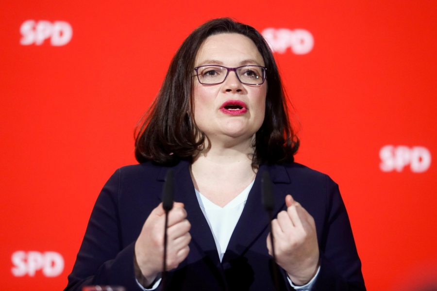 Nahles (SPD): Περνάμε στην επίθεση κατά των αντιευρωπαϊκών και ακροδεξιών τάσεων ενόψει των ευρωεκλογών