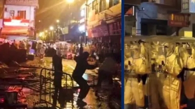 Οργή: Μετά τα τανκς, σφοδρές συγκρούσεις στην Κίνα κατά των lockdowns - Ωμή βία από αστυνομικούς που βγήκαν με... στολές hazmat