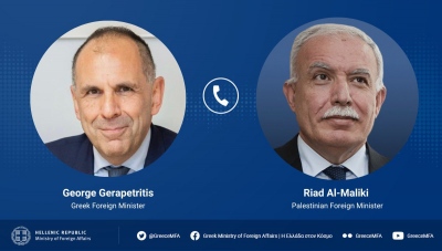 Τηλεφωνική επικοινωνία του Γ. Γεραπετρίτη με τον Παλαιστίνιο Υπουργό Εξωτερικών