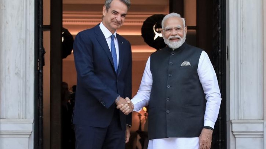 Με φόντο τις πυρκαγιές, ο Μητσοτάκης υποδέχθηκε τον Modi (Ινδία) - Στο μενού το διμερές εμπόριο