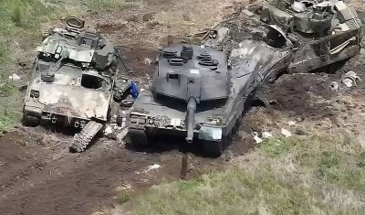Εντυπωσιακό βίντεο: Λάφυρα Ρώσων Leopard και Bradley με… αναμμένες μηχανές