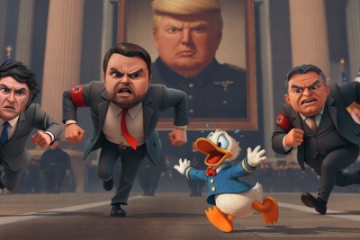 Χαμός στο Hollywood - Δυστοπική ταινία της Disney παρουσιάζει τον Trump... Hitler και τον Donald Duck να εξορύσσει... Trump coin