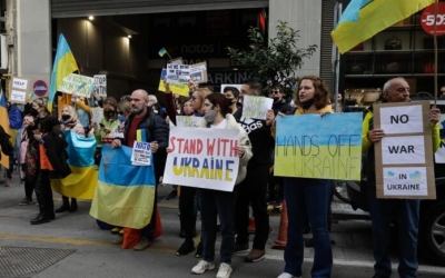 Πορεία κατά του πολέμου από Ουκρανούς στη Θεσσαλονίκη