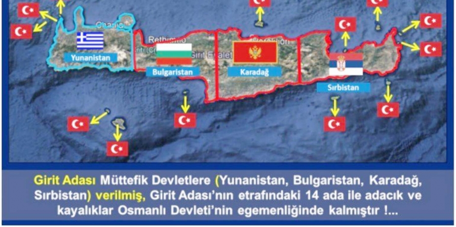  Τουρκικά media: Τα τρία τέταρτα της Κρήτης μας ανήκουν. Παράνομα τα κατέχει η Ελλάδα.