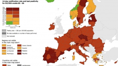 ECDC: Τέλος το «πράσινο» χρώμα για την Ελλάδα
