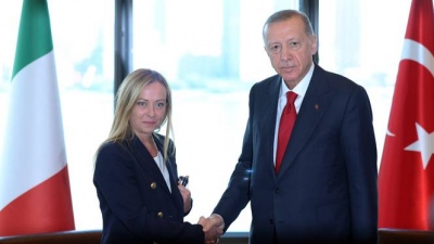 Erdogan στην Meloni: Η Τουρκία αναμένει από την Ιταλία να αναγνωρίσει το παλαιστινιακό κράτος σύντομα
