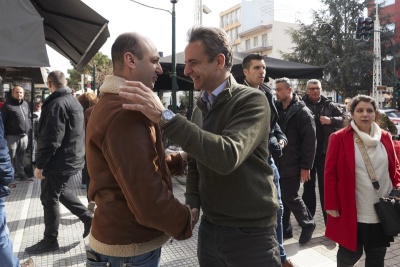 Θερμή υποδοχή του Κυριάκου Μητσοτάκη στον Έβρο