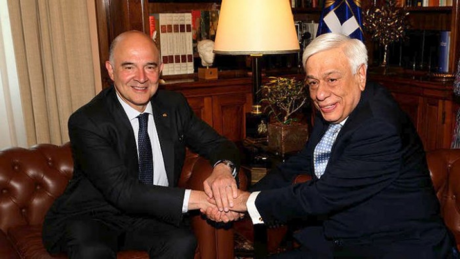Moscovici σε Παυλόπουλο: Οι Έλληνες πλήρωσαν τα λάθη του ΔΝΤ και της Κομισιόν