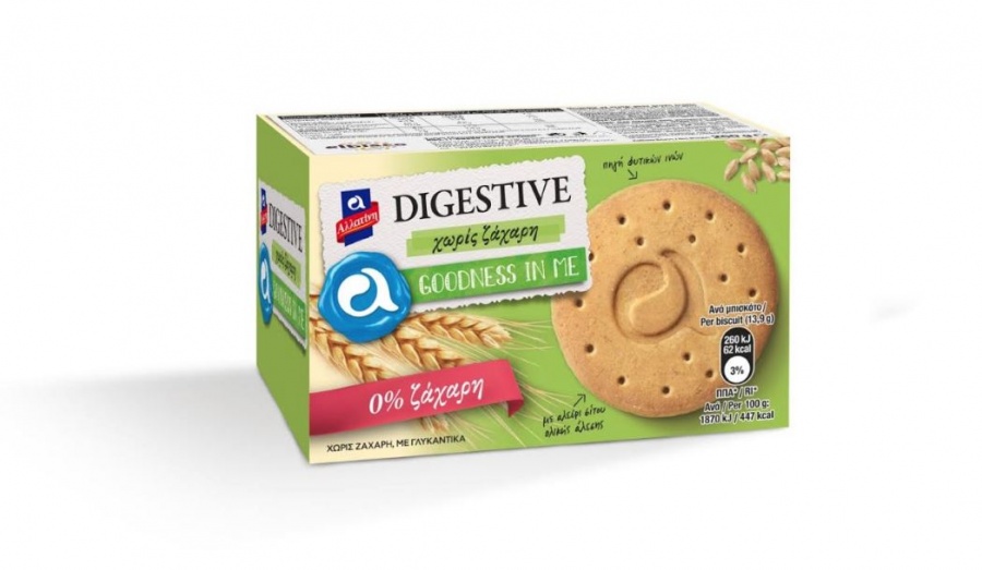 ΑΛΛΑΤΙΝΗ: Νέα μπισκότα Digestive Χωρίς Ζάχαρη, Goodness in Me