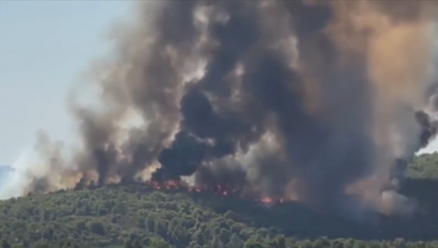 Πύρινη κόλαση, καίγεται το πευκοδάσος στη Βουρβουρού Χαλκιδικής – Μήνυμα 112 στους κατοίκους να απομακρυνθούν