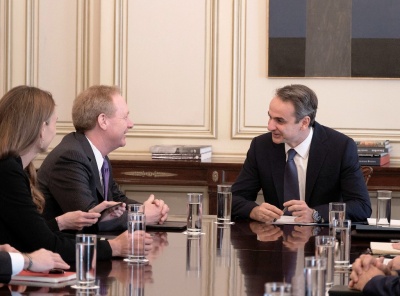 Συνάντηση Κυριάκου Μητσοτάκη με τον Πρόεδρο της Microsoft Brad Smith