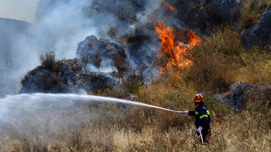 Φωτιά στην Τανάγρα - Μεγάλη κινητοποίηση της Πυροσβεστικής - Εκκενώθηκε προληπτικά Μονή