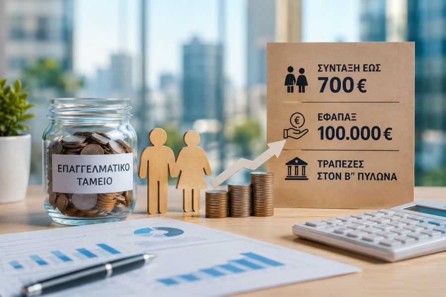 Μεγάλη ανατροπή: Σύνταξη έως 700 ευρώ από τα επαγγελματικά Ταμεία, εφάπαξ 100.000 ευρώ και τράπεζες στον β’ πυλώνα