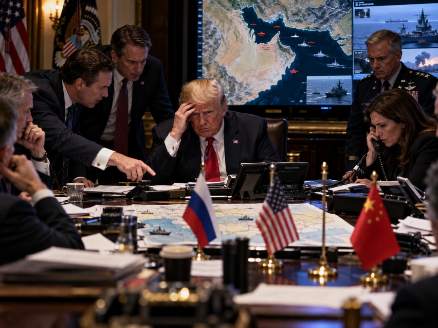 Σκηνές πανικού στον Λευκό Οίκο... ο ηττημένος Trump καλεί απελπισμένα Ρωσία και Κίνα στο ίδιο τραπέζι, το σχέδιο για Hormuz