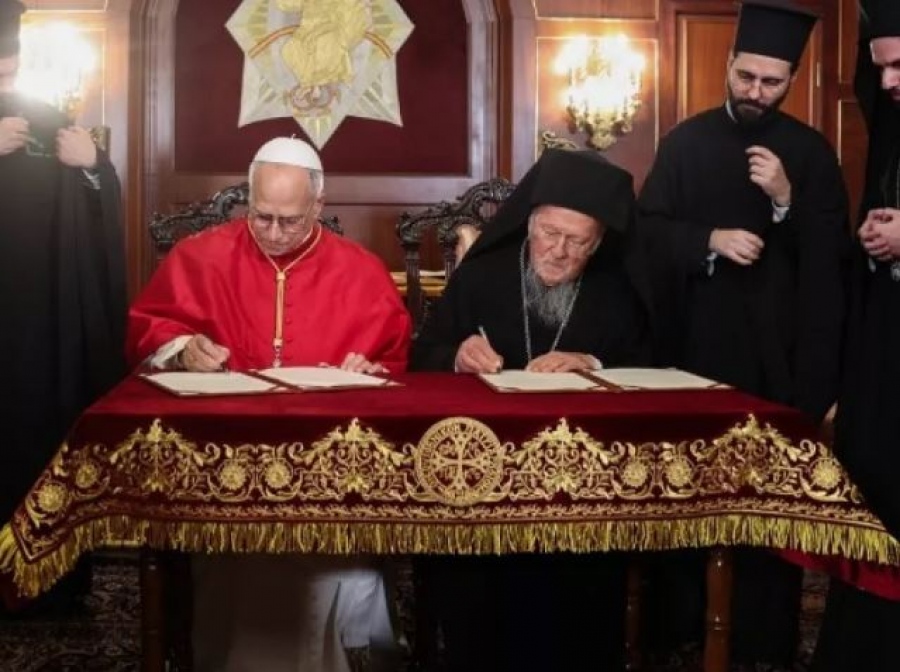 Έγραψαν ιστορία στο Φανάρι Πατριάρχης Βαρθολομαίος και Πάπας Λέων ΙΔ' με μήνυμα ενότητας και κοινή δήλωση