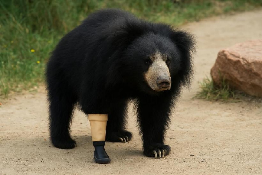 Τραυματισμένη αλλά όχι πληγωμένη: Πώς μια άγρια ​​αρκούδα έγινε το πρώτο ζώο με προσθετικό πόδι