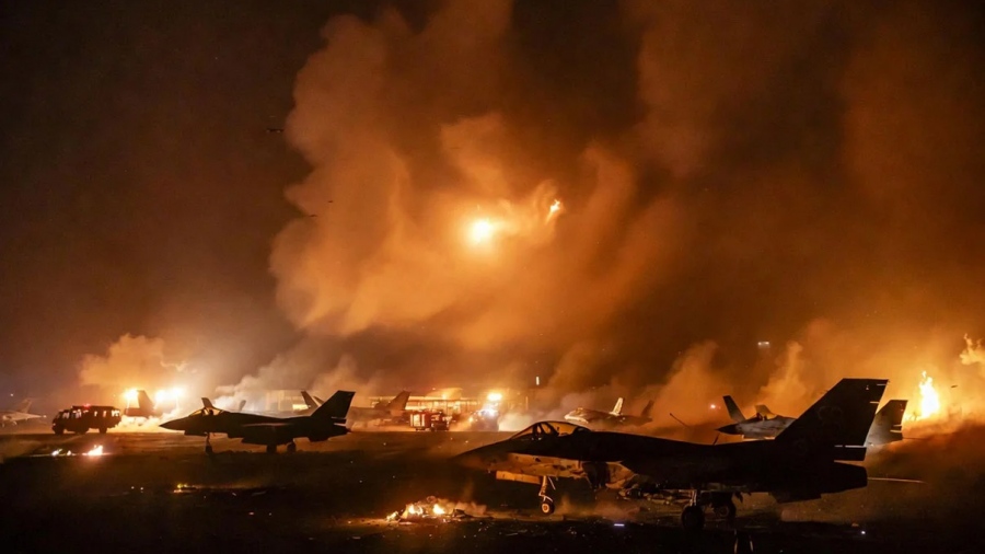 Πρωτοφανείς εικόνες - Η στιγμή που ιρανικός πύραυλος ισοπεδώνει ραντάρ AN/TPY-2 των ΗΠΑ στη βάση Al-Salti (vid)