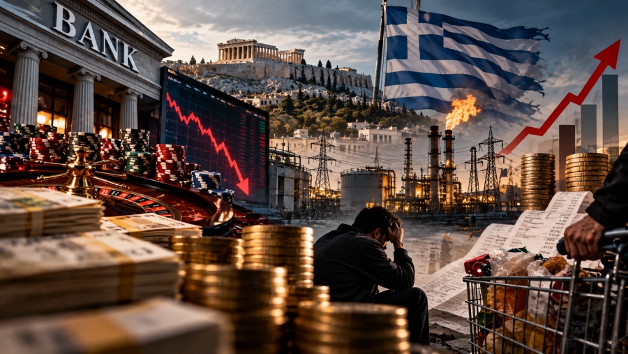 Τράπεζες, τζόγος και ενεργειακά ολιγοπώλια στην Ελλάδα... – Χρέος 357,6 δισ., πληθωρισμός 5% και παραγωγική ερήμωση