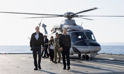 Στη φρεγάτα «Κίμων» Μητσοτάκης και Χριστοδουλίδης - Συνάντηση και με τους πιλότους των ελληνικών F-16