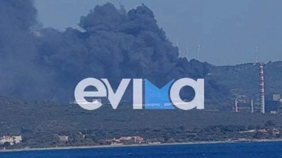Εύβοια: Μεγάλη φωτιά κοντά στο εργοστάσιο της ΔΕΗ στο Αλιβέρι - Τεράστιο σύννεφο καπνού «πνίγει» την περιοχή
