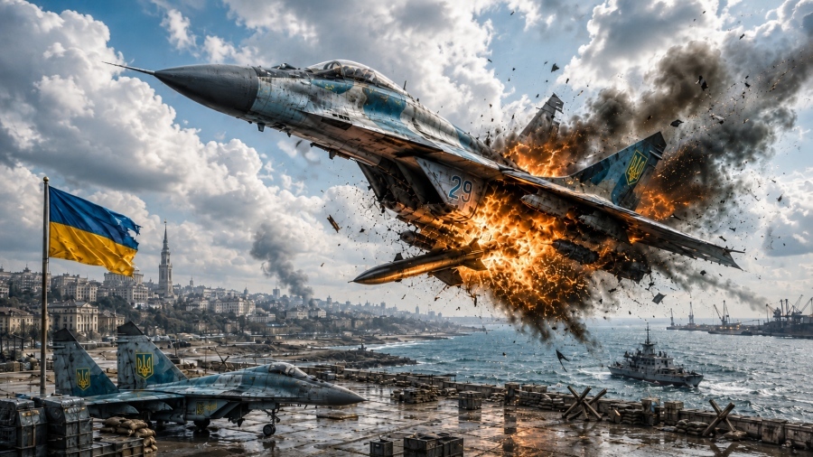 Ukrainian MiG-29 crashes in Odesa after air-to-air missile fails to detach