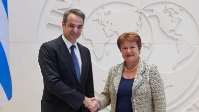 Συνάντηση Μητσοτάκη - Georgieva (ΔΝΤ) στο Νταβός