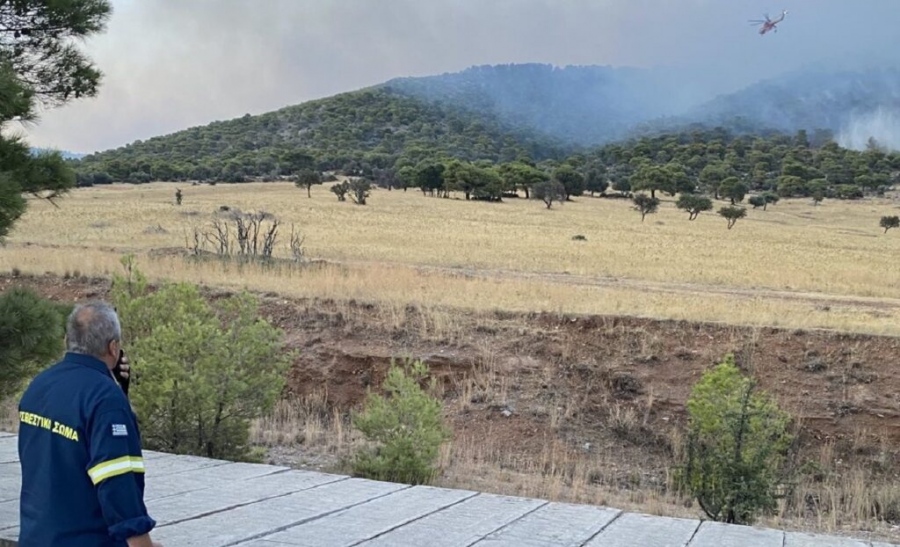 Πυρκαγιά στην περιοχή Σοφό στον Ασπρόπυργο: Φόβοι να μην εξαπλωθεί το πύρινο μέτωπο στο βουνό
