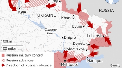 Η Ρωσία παραδέχεται ότι στόχος της είναι η δημιουργία χερσαίου διαδρόμου στα νότια της Ουκρανίας  - Για «ιμπεριαλισμό» την κατηγορεί το Κίεβο