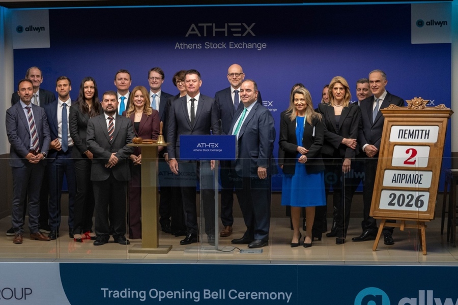 Η Allwyn σηματοδοτεί τη διαπραγμάτευση των μετοχών της στο Χρηματιστήριο Αθηνών με την τελετή έναρξης της συνεδρίασης