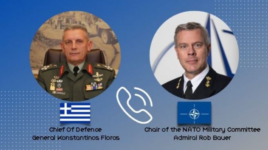ΓΕΕΘΑ: Τηλεφωνική επικοινωνία Φλώρου με τον Πρόεδρο της Στρατιωτικής Επιτροπής του ΝΑΤΟ ενόψει της Συνόδου στις 17-18/1
