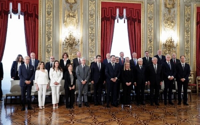Η ορκωμοσία της νέας ιταλικής κυβέρνησης με πρωθυπουργό τη Meloni