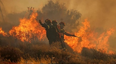 Φωτιά στο Βρωμοπούσι Σαλαμίνας - Επιχειρούν 48 πυροσβέστες