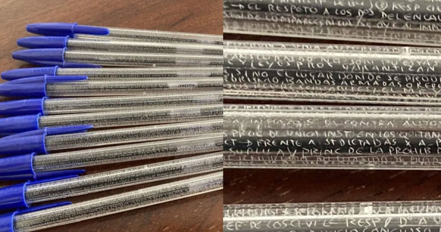 Το πιο απίστευτο σκονάκι που έγινε ποτέ: Φοιτήτρια νομικής χάραξε σε στυλό BIC την Ποινική Δικονομία