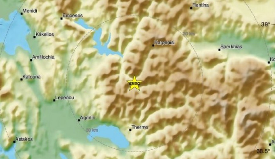 Σεισμός 4,1 Ρίχτερ στο Καρπενήσι