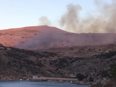 Πυρκαγιά στην Ύδρα - Ισχυροί άνεμοι, στη μάχη εθελοντές και 22 πυροσβέστες