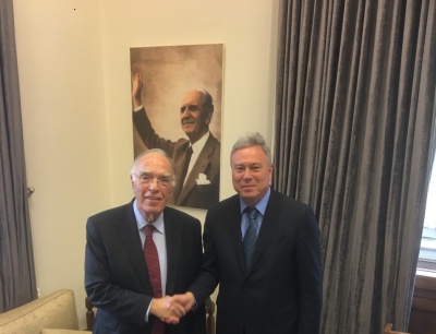 Συνάντηση Γιάννη Σγουρού με τον Πρόεδρο της Ένωσης Κεντρώων Βασίλη Λεβέντη