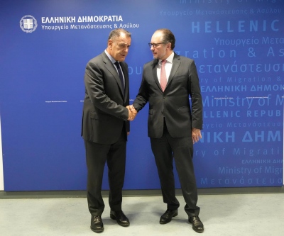 Συνάντηση Παναγιωτόπουλου (υπ. Μετανάστευσης) με τον Υπουργό Εξωτερικών της Αυστρίας - Συζήτησαν για τις νέες προκλήσεις στο μεταναστευτικό