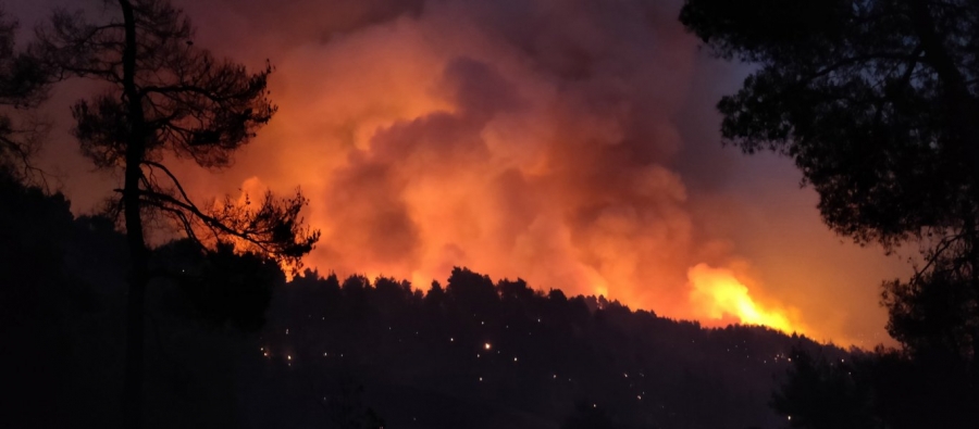 Πύρινος όλεθρος στην Εύβοια -  Έφτασαν στα Βασιλικά οι φλόγες  - Ανησυχία και για τη μεγάλη φωτιά στην Ηλεία