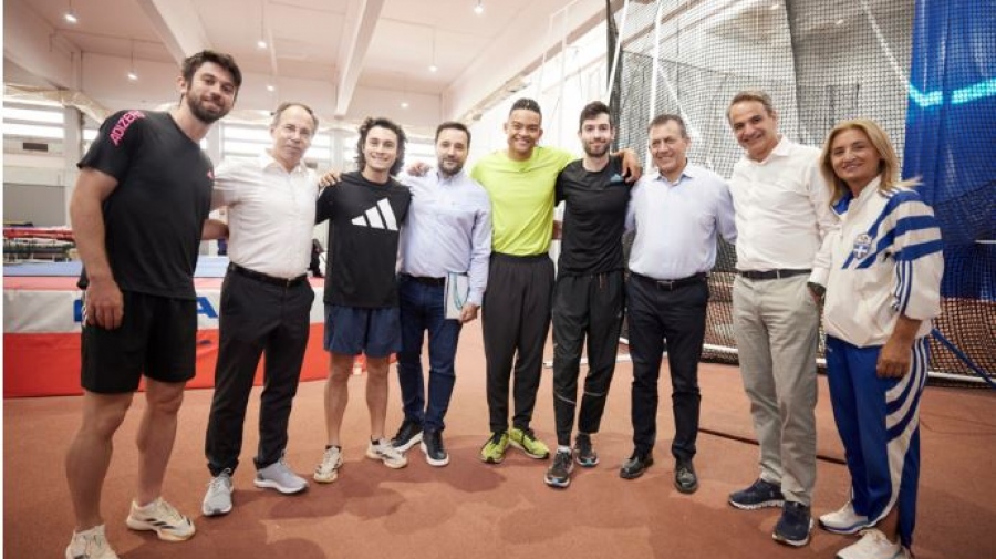 Eπίσκεψη Μητσοτάκη με Βρούτση στο ΟΑΚΑ: Θα κάνουμε πράξη αυτό που ήταν το αρχικό όραμα, που χάθηκε τα χρόνια της κρίσης