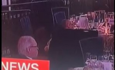 Man calmly keeps eating during Trump dinner shooting chaos and goes viral