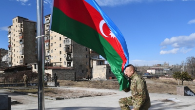 Στην πρωτεύουσα του Nagorno Karabakh ύψωσε την σημαία του Αζερμπαϊτζάν ο πρόεδρος Ilham Aliyev