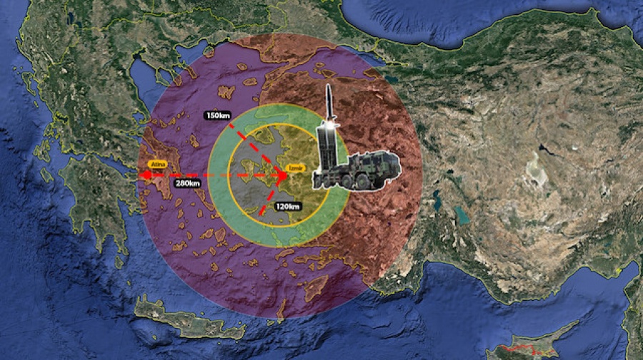 Σενάρια πολέμου από Yeni Safak: Οι τουρκικοί πύραυλοι μπορούν να χτυπήσουν την Αθήνα -  Αποστολάκης: Πανέτοιμες οι Ένοπλες Δυνάμεις