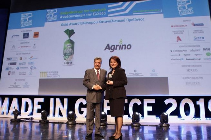Χρυσό βραβείο στα Made in Greece Awards 2019 και Βραβείο Εταιρικής Περιβαλλοντικής Πολιτικής στα Οικόπολις 2019 για την  AGRINO