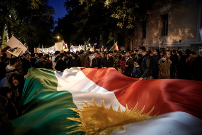 Συγκέντρωση διαμαρτυρίας Κούρδων στην τουρκική πρεσβεία στο κέντρο της Αθήνας