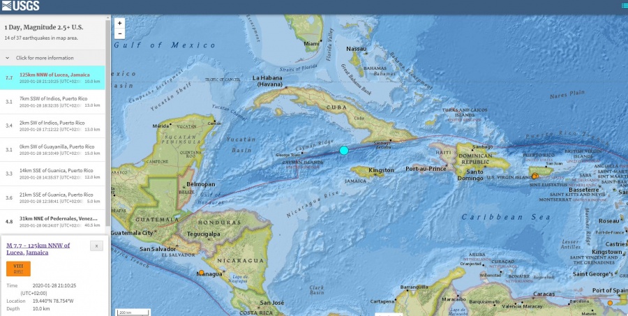 Ισχυρός σεισμός 7,3 Ρίχτερ στην Καραιβική - Aνάμεσα στην Κούβα και την Τζαμάικα