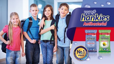Wet Hankies Antibacterial: Σίγουρη αντιβακτηριδιακή προστασία για μικρούς και μεγάλους.