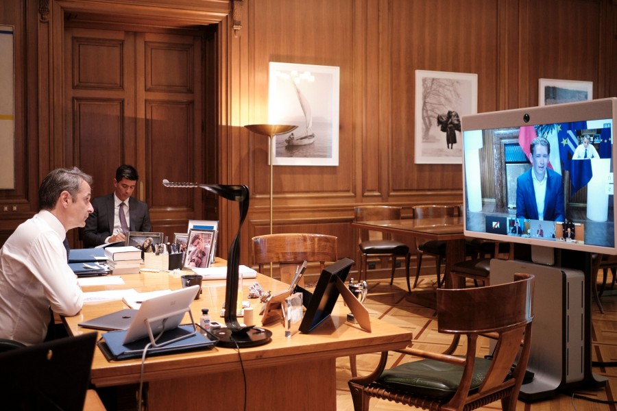 Μητσοτάκης στην τηλεδιάσκεψη του Smart Covid-19 Management Group: Χαμηλά τα επίπεδα διασποράς του ιού στην Ελλάδα