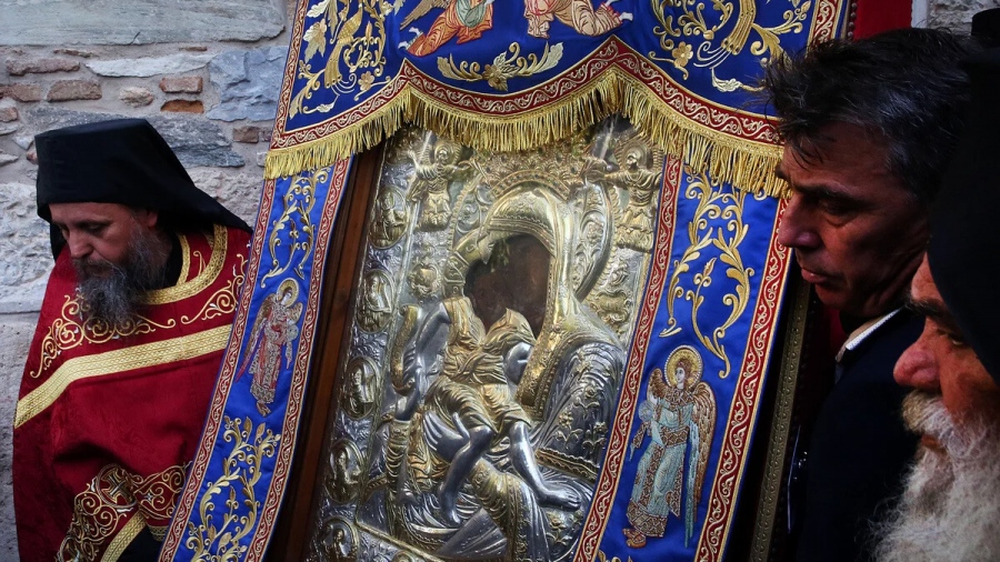 Αναχώρησε για το Άγιο Όρος η εικόνα της Παναγίας «Άξιον Εστί»