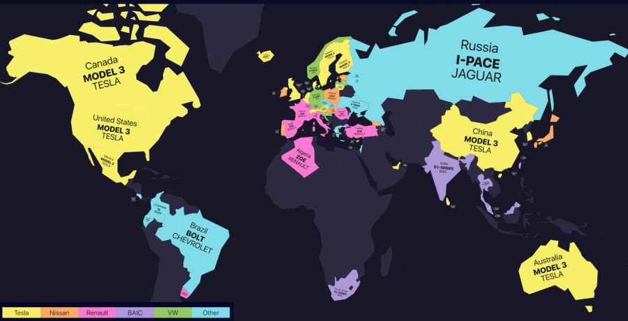 Δείτε ποιες εταιρίες και που πουλάνε τα περισσότερα ηλεκτρικά αυτοκίνητα