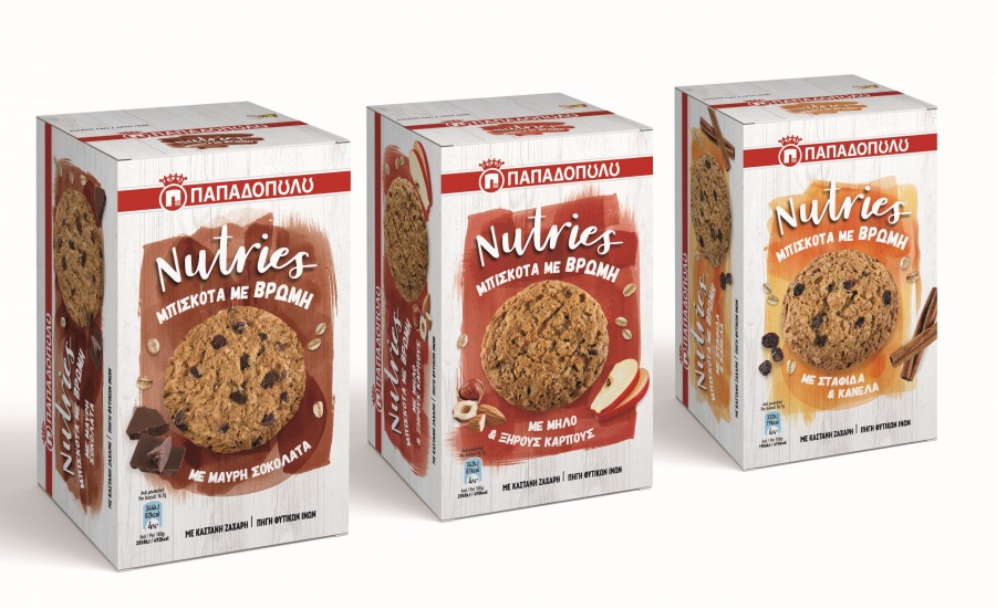 Νέα μπισκότα με βρώμη Nutries από την Παπαδοπούλου